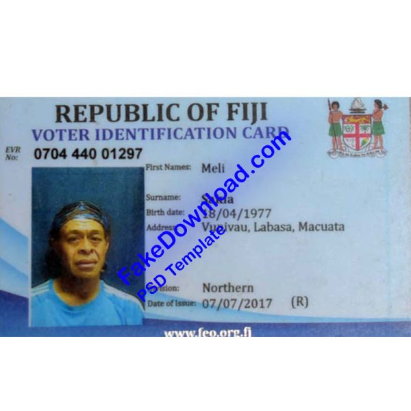 Fiji national id card (psd)