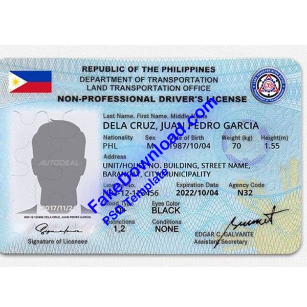 Philippines Driver License (psd)