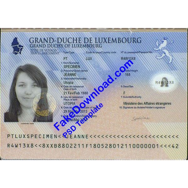 Luxembourg Passport (psd)