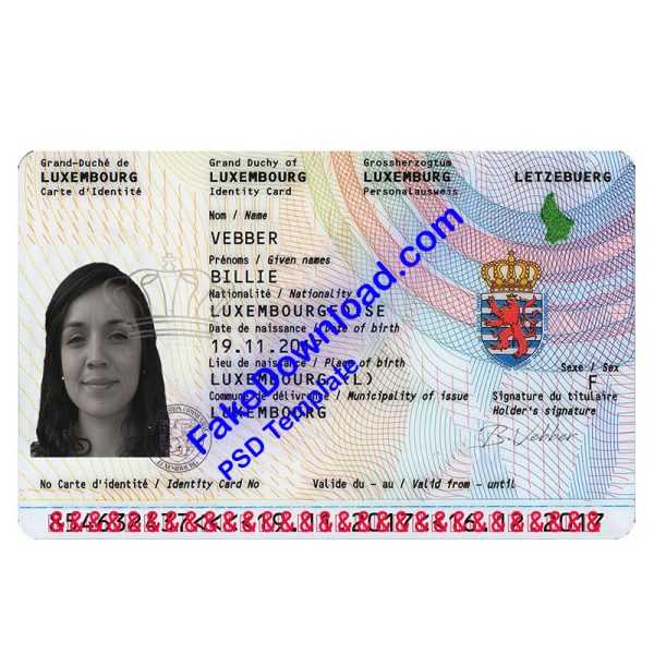 Luxembourg national id card (psd)