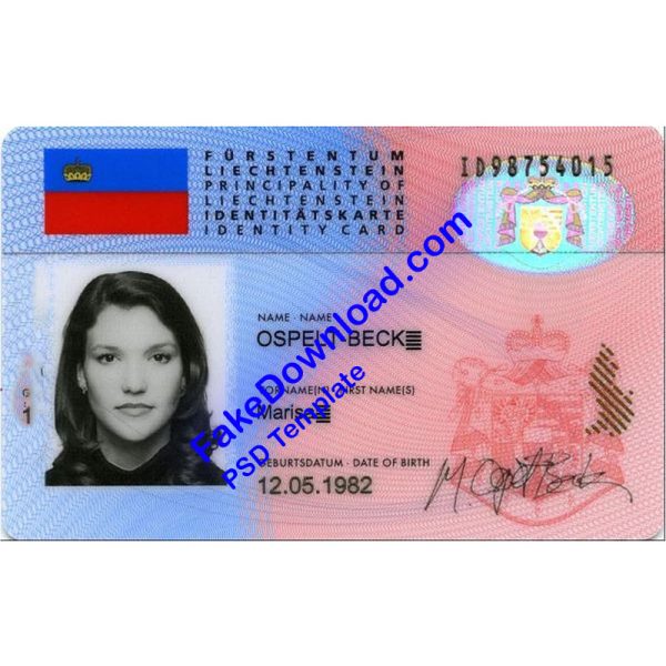 Liechtenstein national id card (psd)