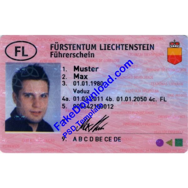 Liechtenstein Driver License (psd)