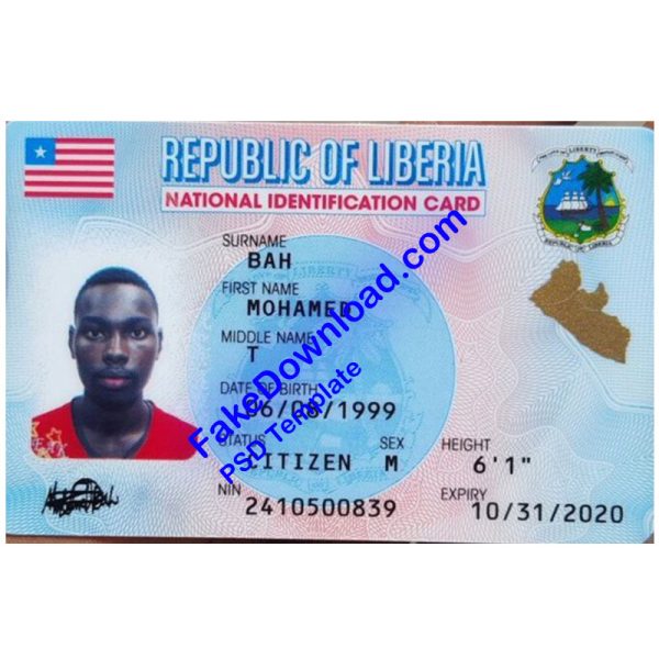 Liberia national id card (psd)