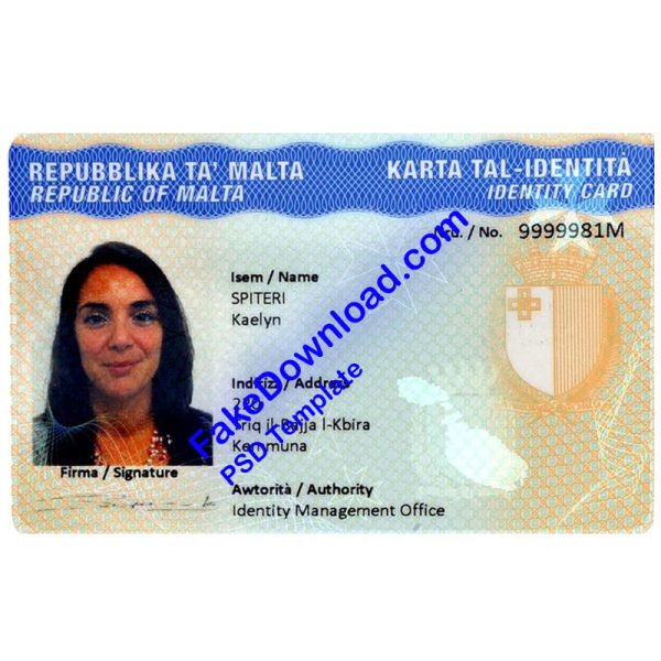 Malta national id card (psd)