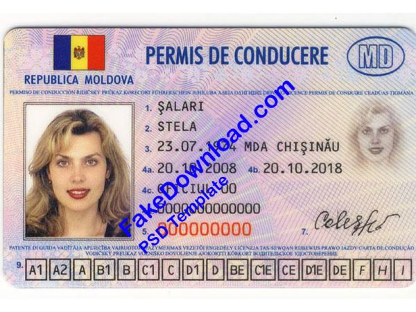 Moldova Driver License (psd)