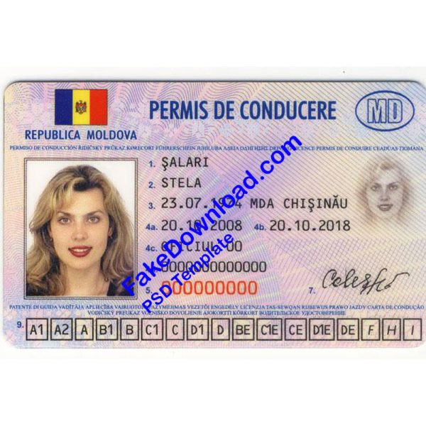 Moldova Driver License (psd)