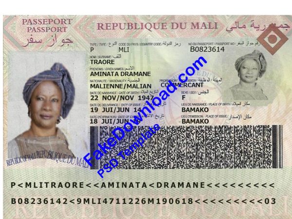 Mali Passport (psd)
