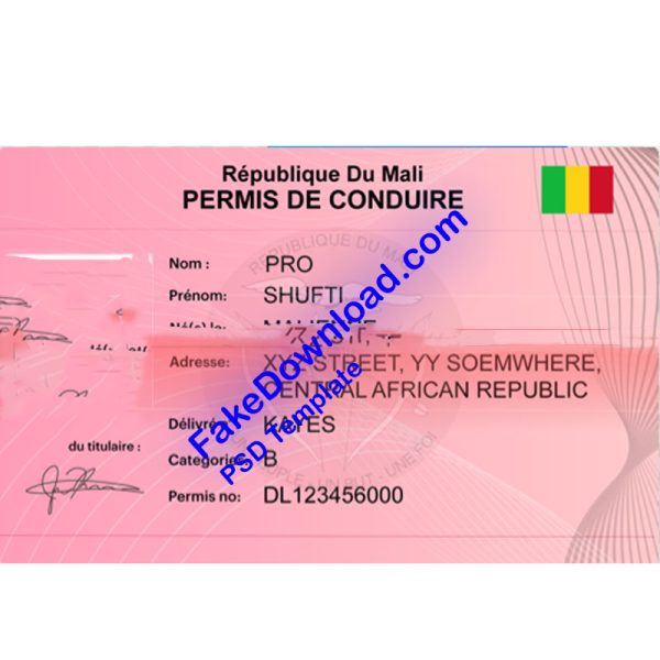 Mali Driver License (psd)