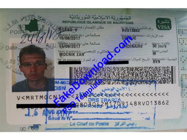 Mauritania Passport (psd)