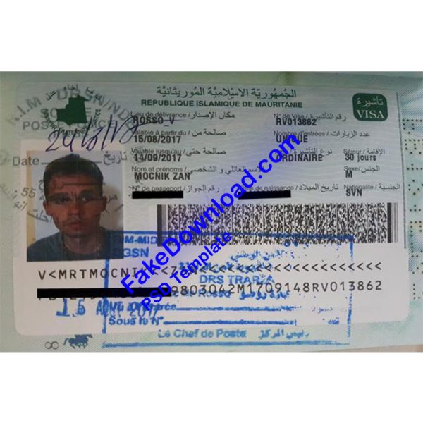 Mauritania Passport (psd)