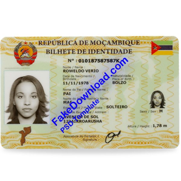 Mozambique national id card (psd)
