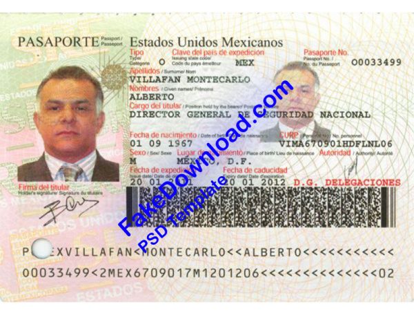 Mexico Passport (psd)