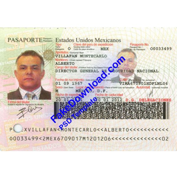 Mexico Passport (psd)