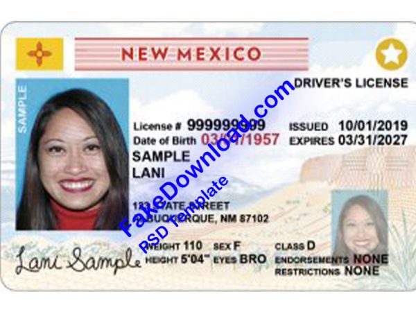 Mexico Driver License (psd)