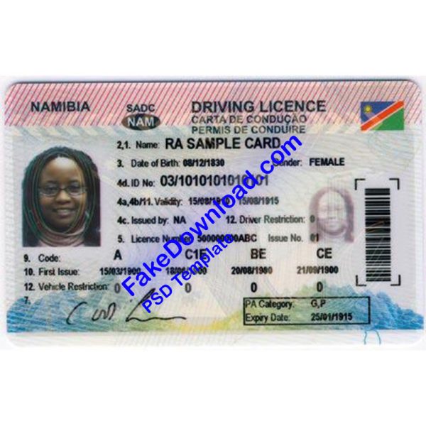 Namibia Driver License (psd)