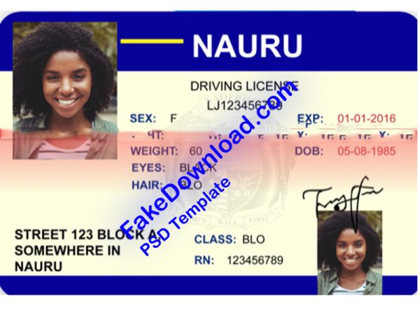 Nauru Driver License (psd)