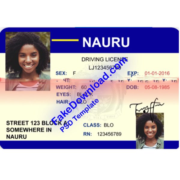 Nauru Driver License (psd)