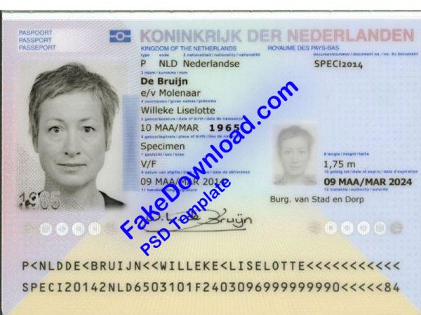 Netherlands Passport (psd)