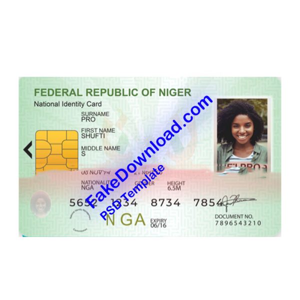 Niger national id card (psd)