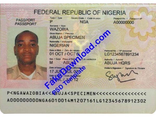 Nigeria Passport (psd)