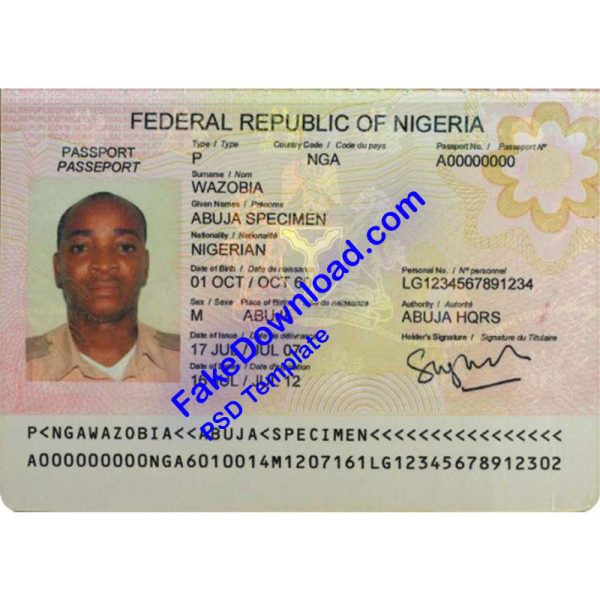 Nigeria Passport (psd)