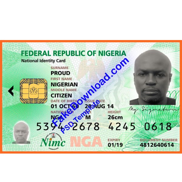 Nigeria national id card (psd)