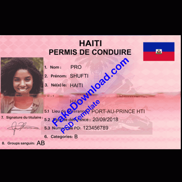 Haiti Driver License (psd)