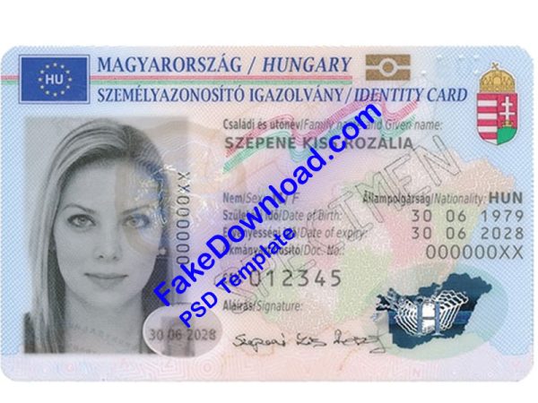 Hungary national id card (psd)