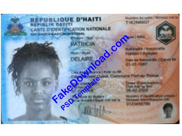 Haiti national id card (psd)