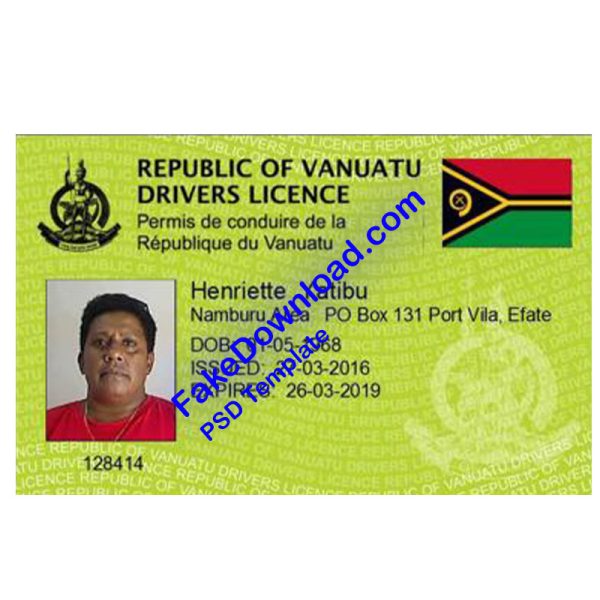 Vanuatu Driver License (psd)