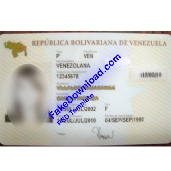 Venezuela Passport (psd)