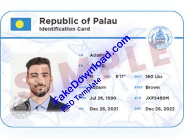 Palau national id card (psd)