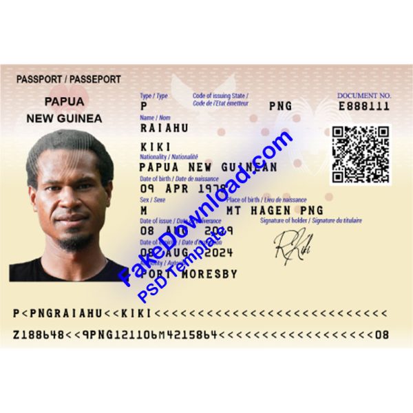 Papua Passport (psd)
