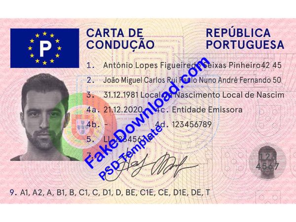Portugal Driver License (psd)