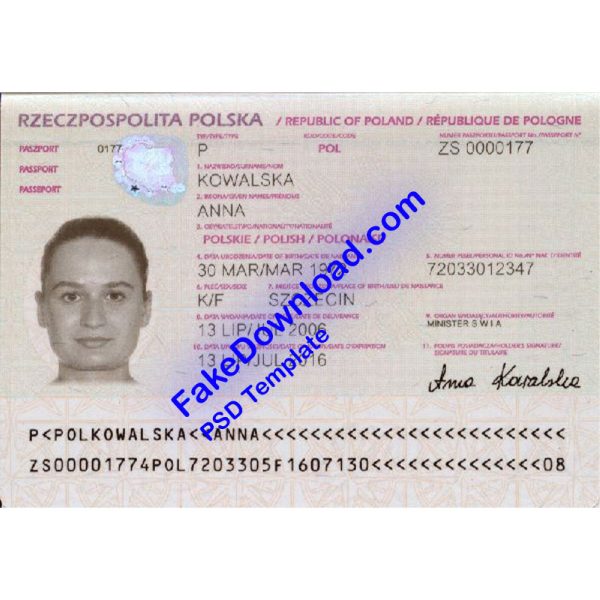 Poland Passport (psd)