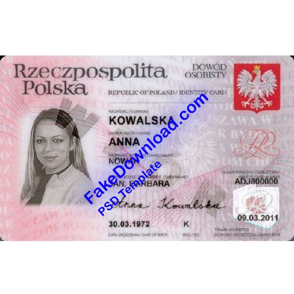 Poland national id card (psd)