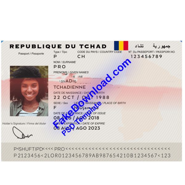 Chad Passport (psd)