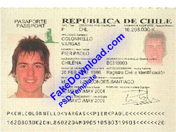 Chile Passport (psd)