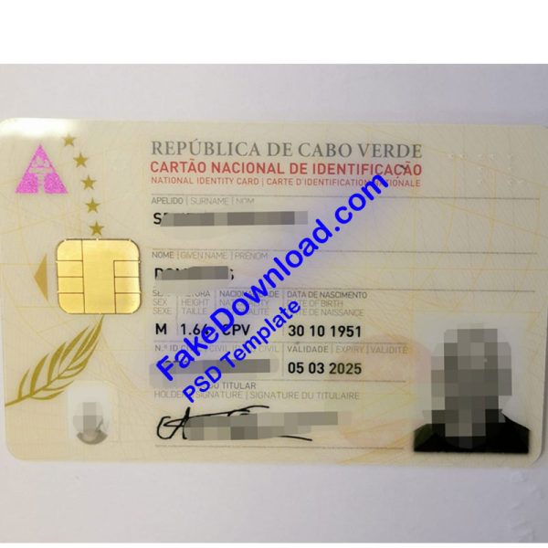 Cabo Verde national id card (psd)