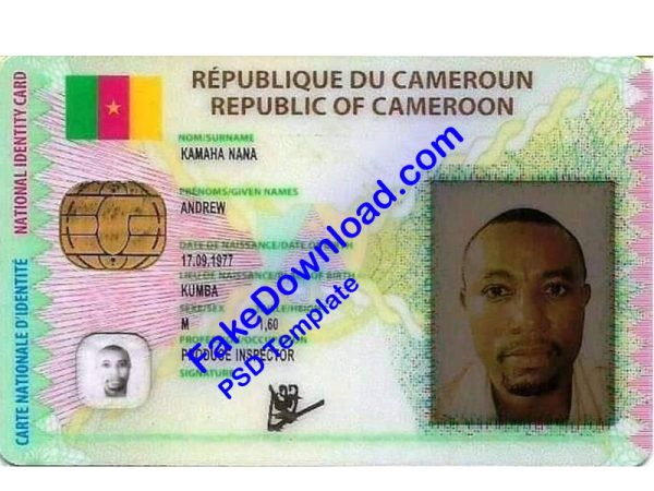 Cameroon national id card (psd)