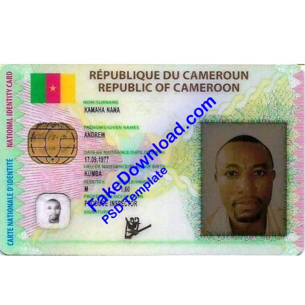 Cameroon national id card (psd)