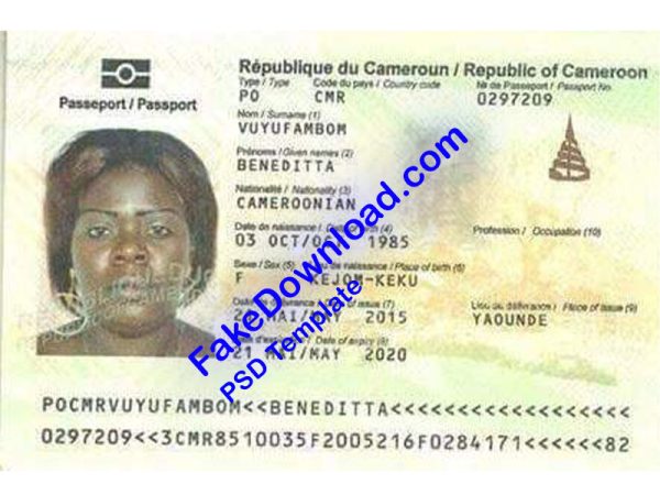 Cameroon Passport (psd)