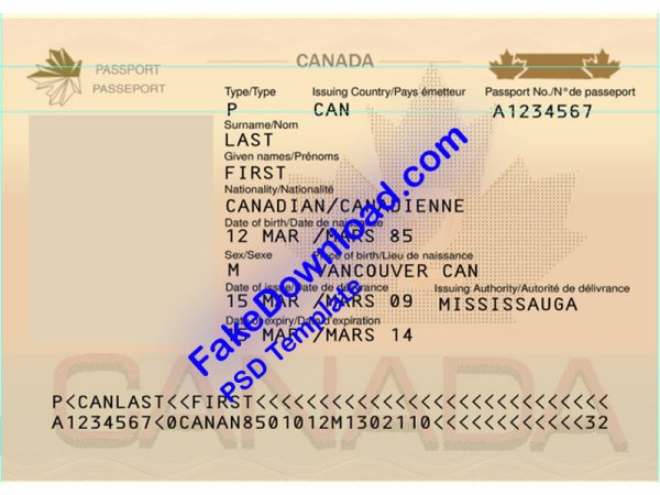 Canada Passport (psd)