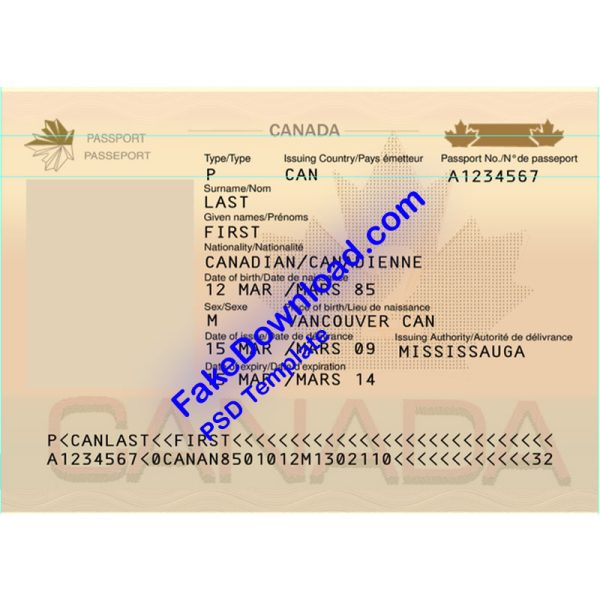 Canada Passport (psd)