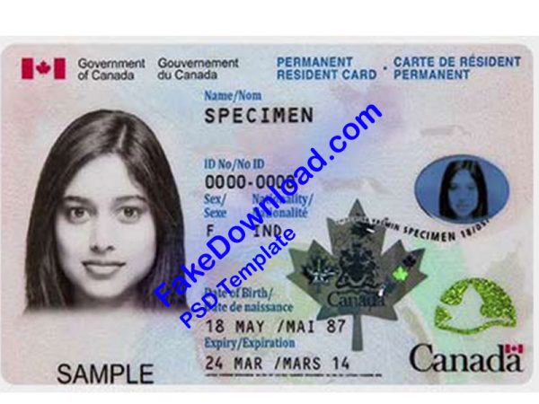 Canada national id card (psd)