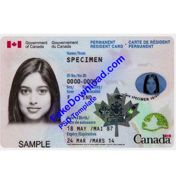 Canada national id card (psd)