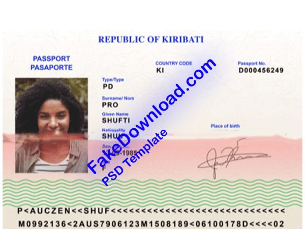 Kiribati Passport (psd)