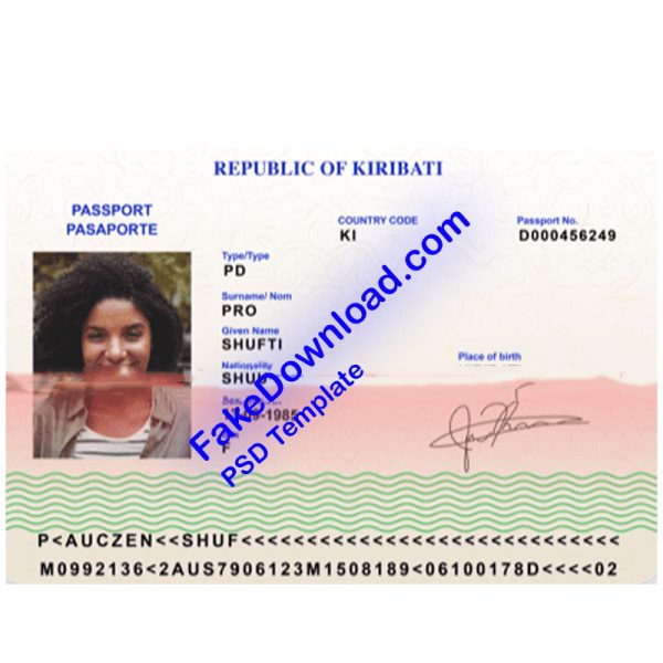 Kiribati Passport (psd)