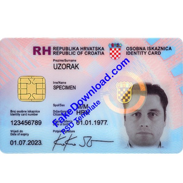 Croatia national id card (psd)