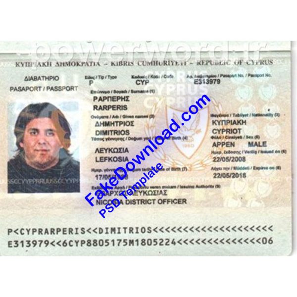 Cyprus Passport (psd)
